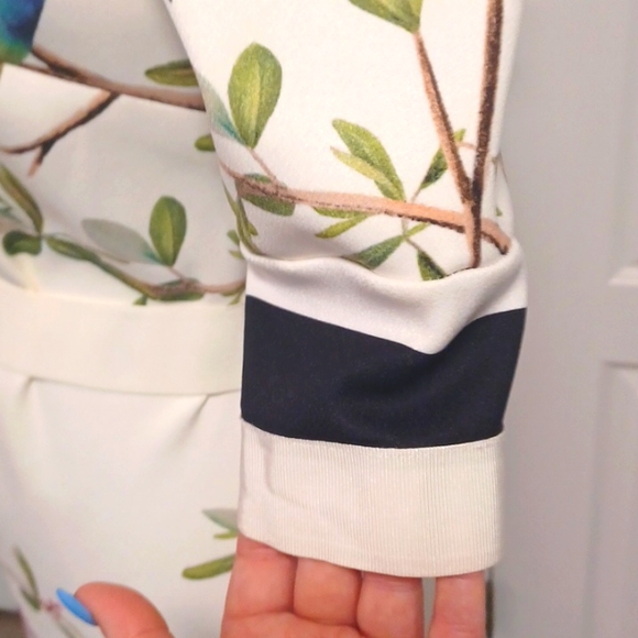 Ted Baker Everly Highgrove sleeved bodycon dress pencil slit zipper birds 2 - Picture 16 of 17